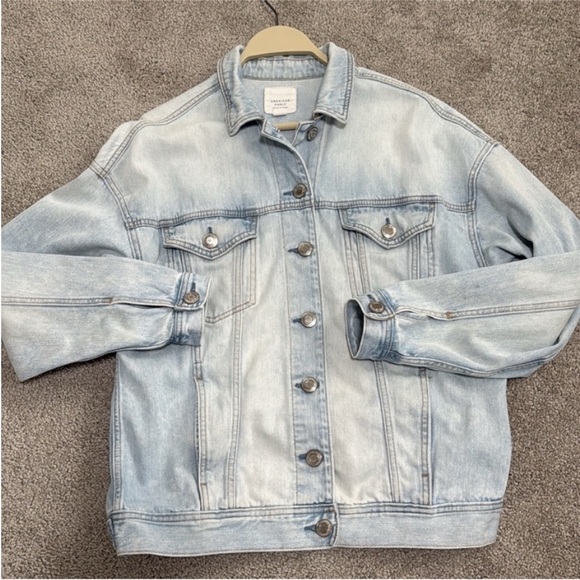 American Eagle Jean Jacket Denim Womens Light Stone Wash - Picture 8 of 8